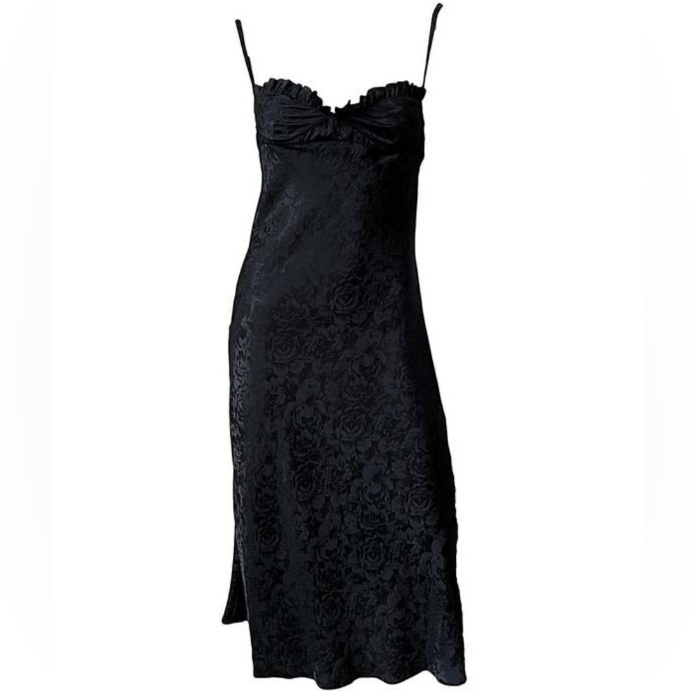 The Garment Toulouse Silk Skip Dress Elegant Black Midi‎ size 8